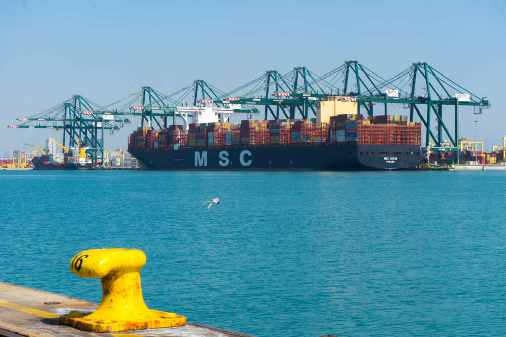 Buque de MSC en el Puerto de Valencia. (Imagen: Valenciaport)