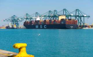 Buque de MSC en el Puerto de Valencia. (Imagen: Valenciaport)