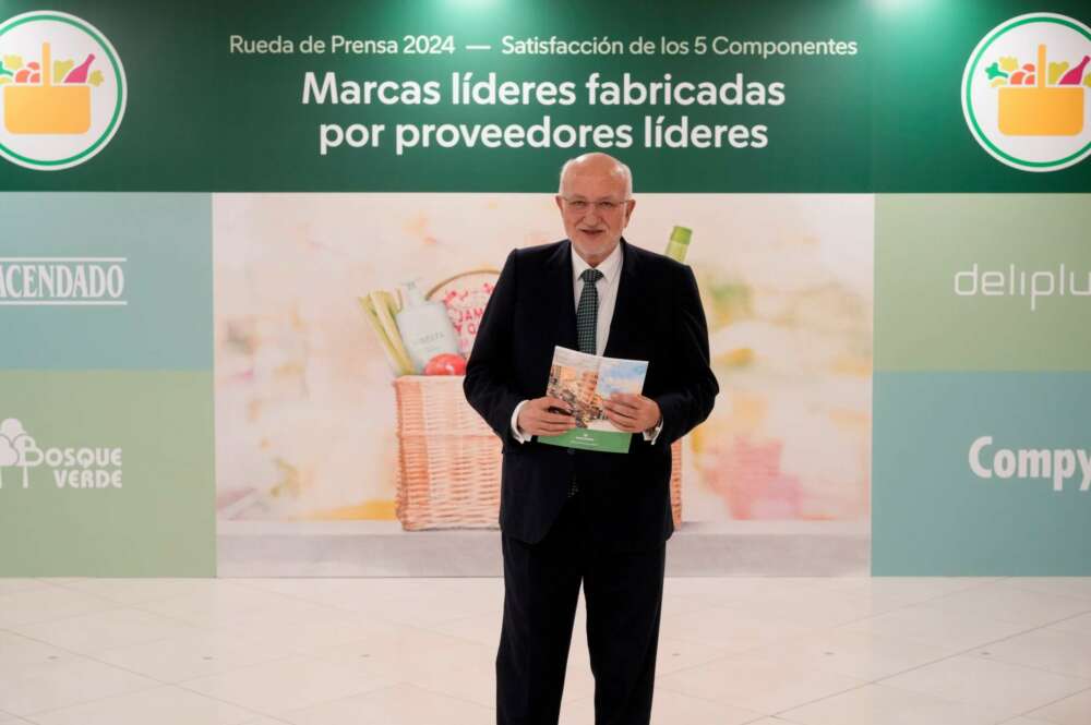 Juan Roig, presidente de Mercadona, en la rueda de prensa de resultados de 2024