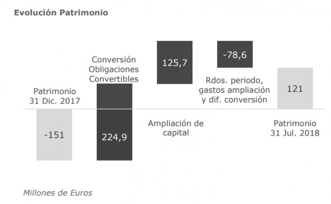 Evolución del patrimonio. Fuente: Duro Felguera