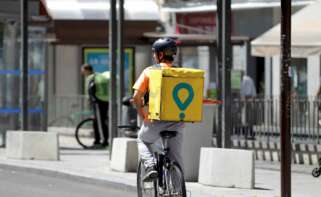 Un rider de Glovo en Madrid. Foto: EFE/CP