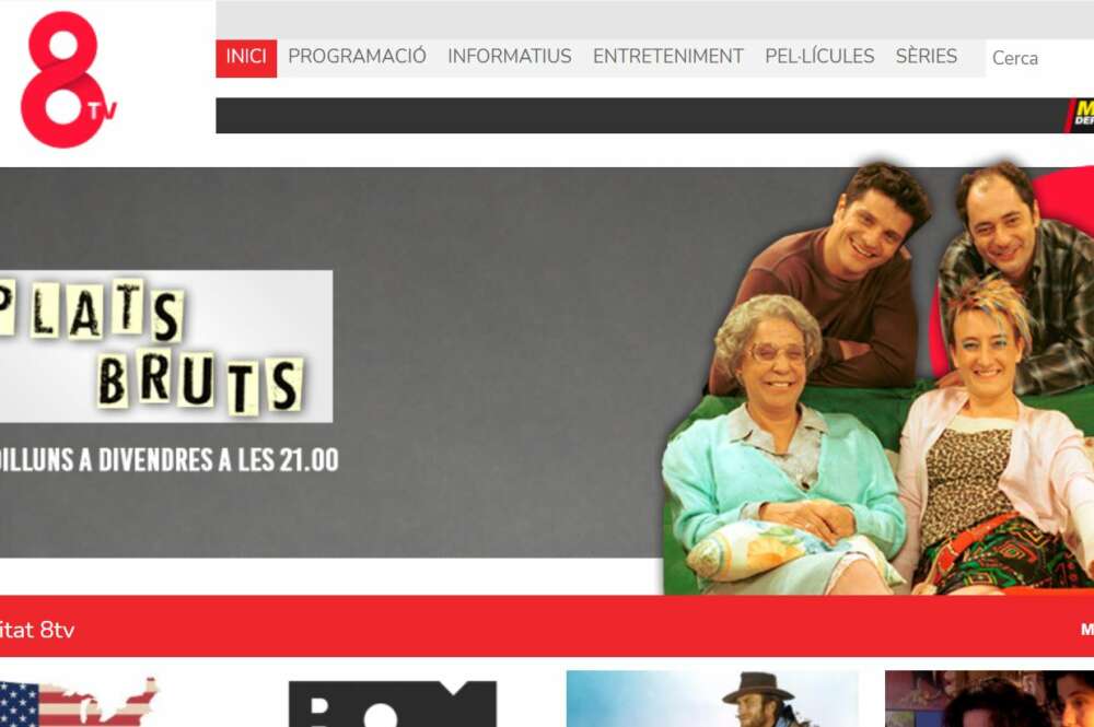 Imagen de la portada de la web de 8TV