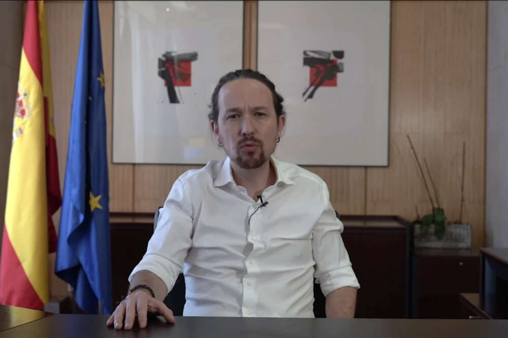 Pablo Iglesias, mientras anunciaba su candidatura a la presidencia de la Comunidad de Madrid / Podemos