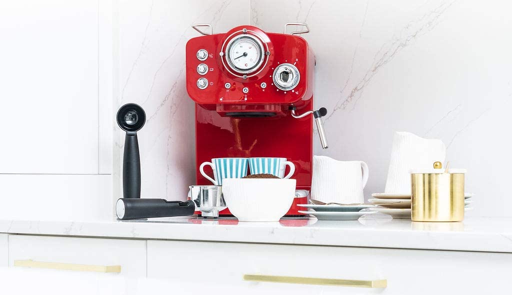 Cafetera espresso THERA retro IKOHS Vintage Rojo 1100W 15bar 2 salidas  vapor boquilla Cappuccino – SQUARE ELECTRONICO