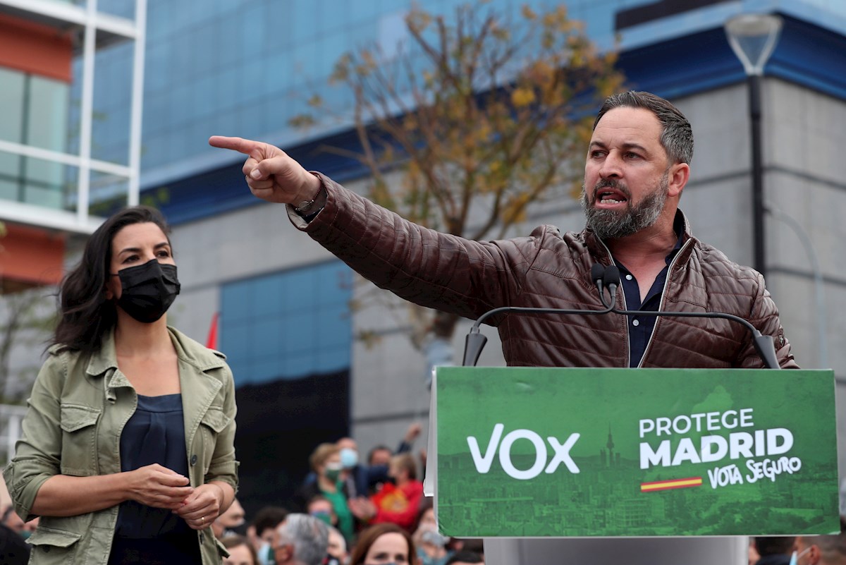 Santiago Abascal en un mitin de Vox