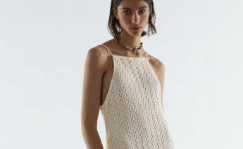 Vestido crochet halter de Zara