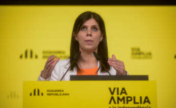 La portavoz de ERC, Marta Vilalta, en una rueda de prensa tras la reunión de la Ejecutiva del partido / Esquerra Republicana (Marc Puig)