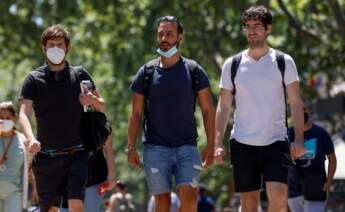 Vista general del centro de Barcelona este sábado, primer día sin mascarrilla en exteriores EFE/Toni Albir