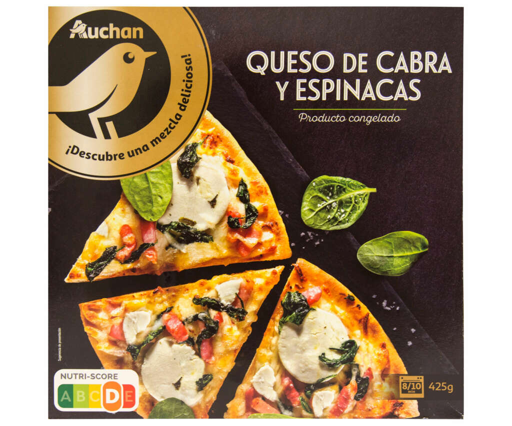 Pizza de queso de cabra y espinacas de Alcampo