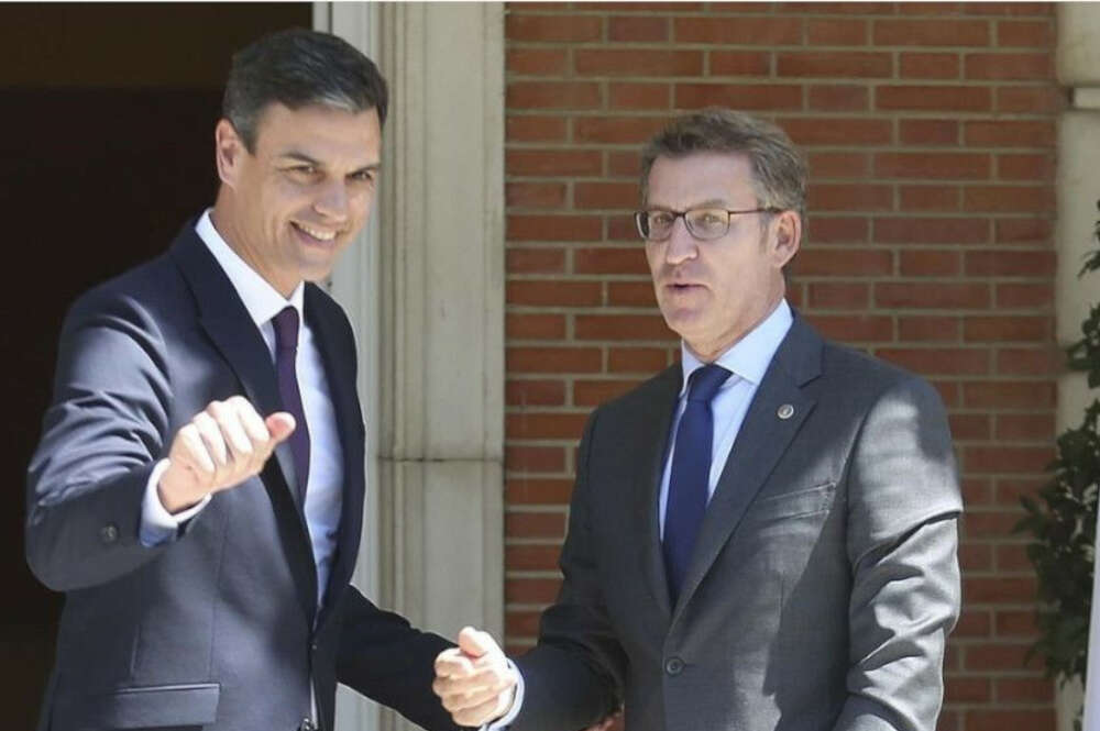 Pedro Sánchez y Alberto Núñez Feijóo, presidentes del Gobierno central y del Partido Popular, respectivamente