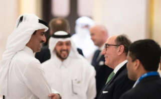 gnacio Sánchez Galán con el emir de Catar, Tamim bin Hamad Al Thani.