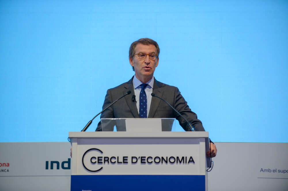 Alberto Núñez Feijóo en su debut en las jornadas del Cercle de forma presencial. Imagen: Cercle d'Economia.