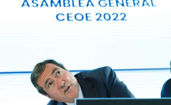 El presidente de la Confederación Española de Organizaciones Empresariales (CEOE), Antonio Garamendi, durante su asistencia a la Asamblea General de la institución, celebrada este miércoles, en Madrid. EFE/ Chema Moya