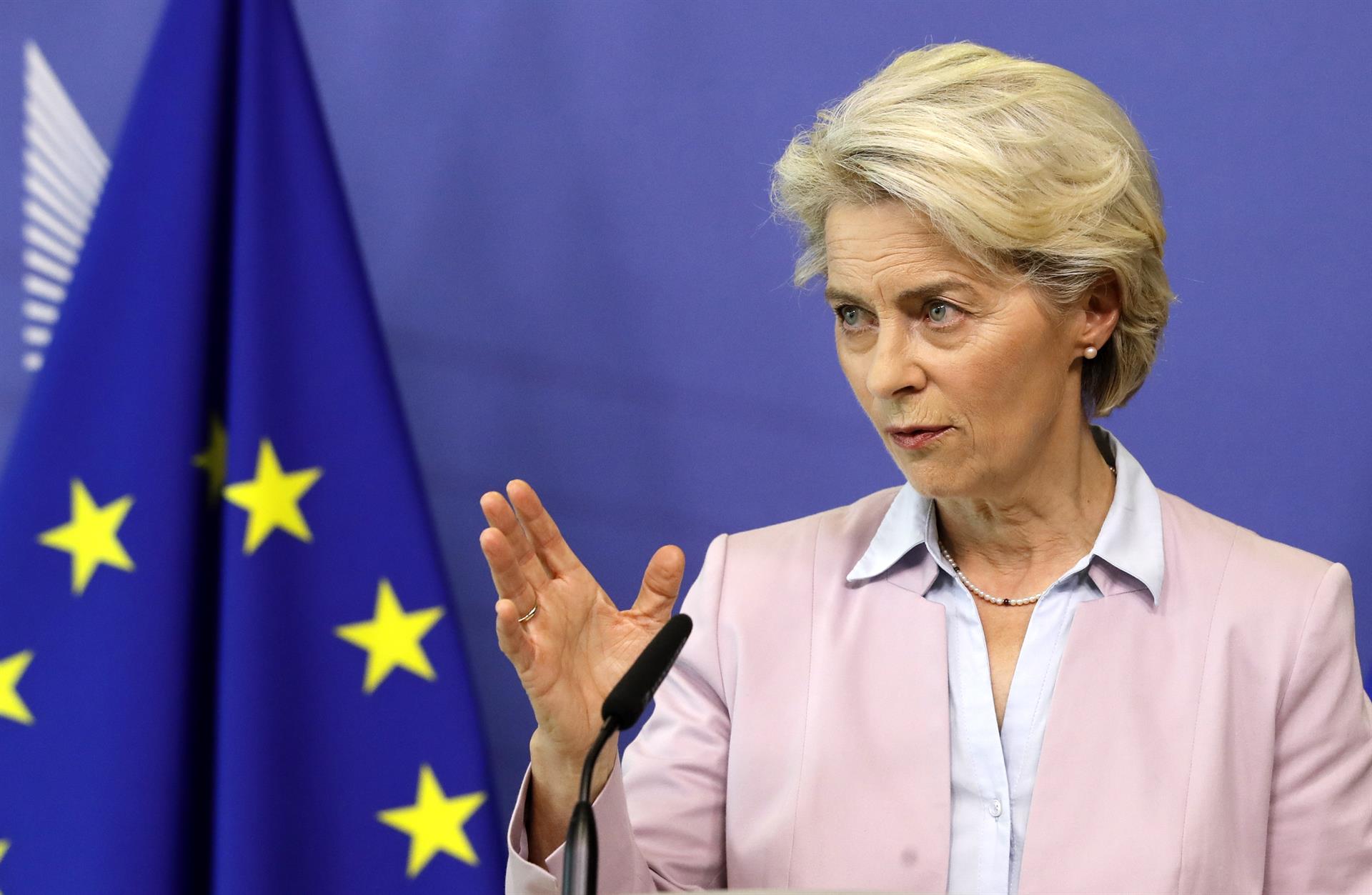 La presidenta de la Comisión Europea, Úrsula von der Leyen. EFE/EPA/OLIVIER HOSLET