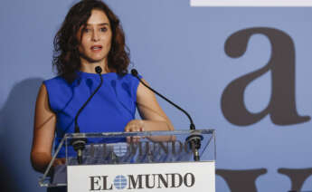 MADRID, 26/09/2022.- La presidenta de la Comunidad de Madrid, Isabel Díaz Ayuso, participa en un encuentro con el diario El Mundo, este lunes, en Madrid. EFE/ Sergio Pérez