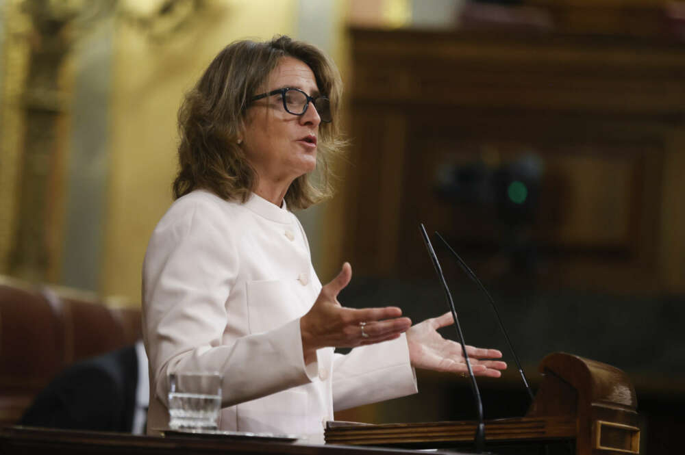 MADRID, 14/09/2022.- La ministra de Transición Ecológica, Teresa Ribera interviene durante la sesión de control al gobierno celebrada este miércoles en el Congreso. EFE/Juan Carlos Hidalgo