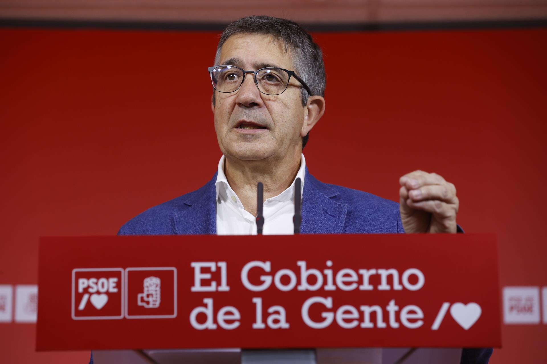 El portavoz del grupo parlamentario socialista en el Congreso de los Diputados, Patxi López, en una foto de archivo. EFE/Miguel Toña.