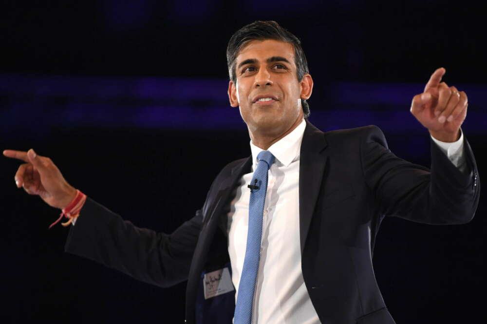 London (United Kingdom).- (FILE) - Former British Chancellor of the Exchequer and Tory leadership candidate Rishi Sunak at the Conservative Party leadership election hustings at Wembley Arena, London, Britain 31 August 2022 (reissued 24 October 2022). Sunak on 24 October 2022 was designated to succeed Truss as prime minister, after rival candidate Mordaunt withdrew from the party leadership contest, according to a statement Mordaunt published on her Twitter account. (Reino Unido, Londres) EFE/EPA/NEIL HALL *** Local Caption *** 57893030