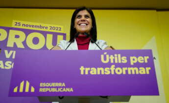 GRAFCAT3471 BARCELONA 21/11/2022.- La portavoz de ERC, Marta Vilalta, durante la rueda de prensa ofrecida hoy en la que valoró la actualidad política catalana y española. EFE/Enric Fontcuberta