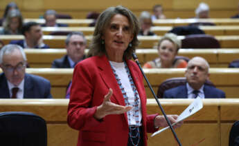 MADRID, 22/11/2022.- La vicepresidenta tercera y ministra para la Transición Ecológica y el Reto Demográfico, Teresa Ribera, participa en el pleno del Senado en Madrid este martes. EFE/Kiko Huesca