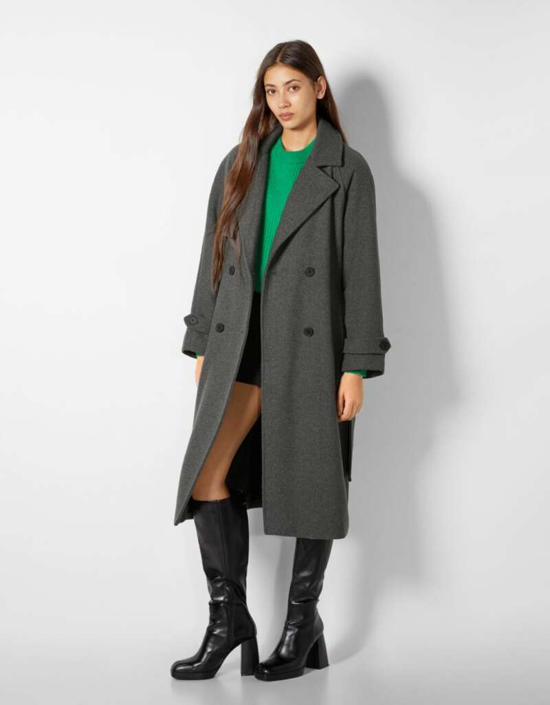 Abrigo trench Bershka