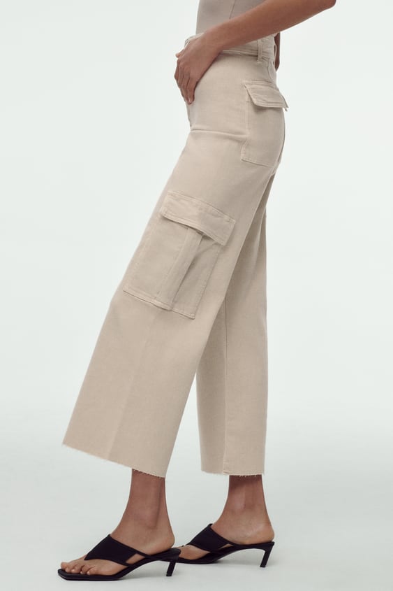 pantalon marine cargo zara