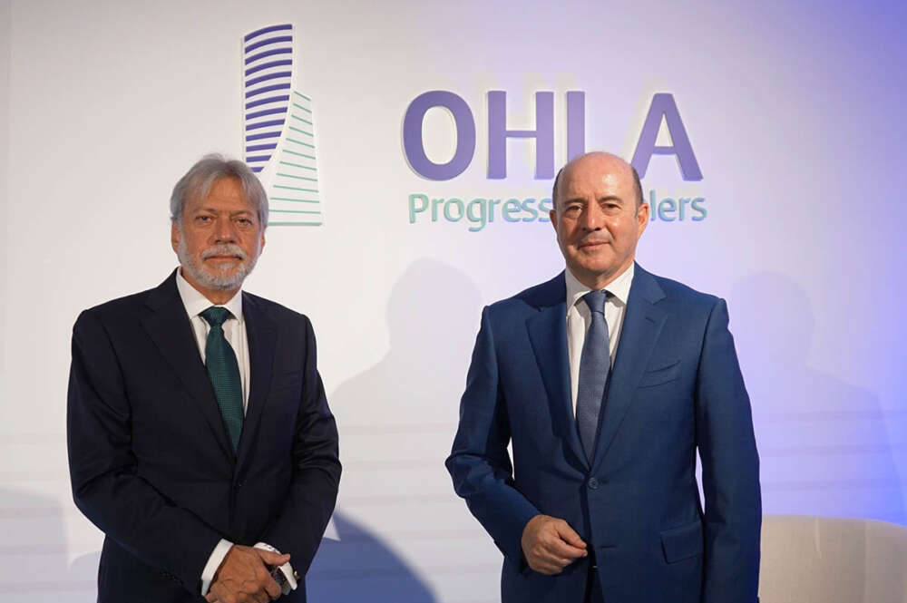 El presidente de OHLA, Luis Amodio, junto al CEO de la compañía, José Antonio Fernández Gallar, que acaba de dimitir. Foto: Archivo OHLA