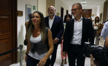 Los diputados de Junts per Catalunya Miriam Nogueras, Eduard Pujol y Josep Maria Cruset Domènech. EFE/ J.J. Guillén