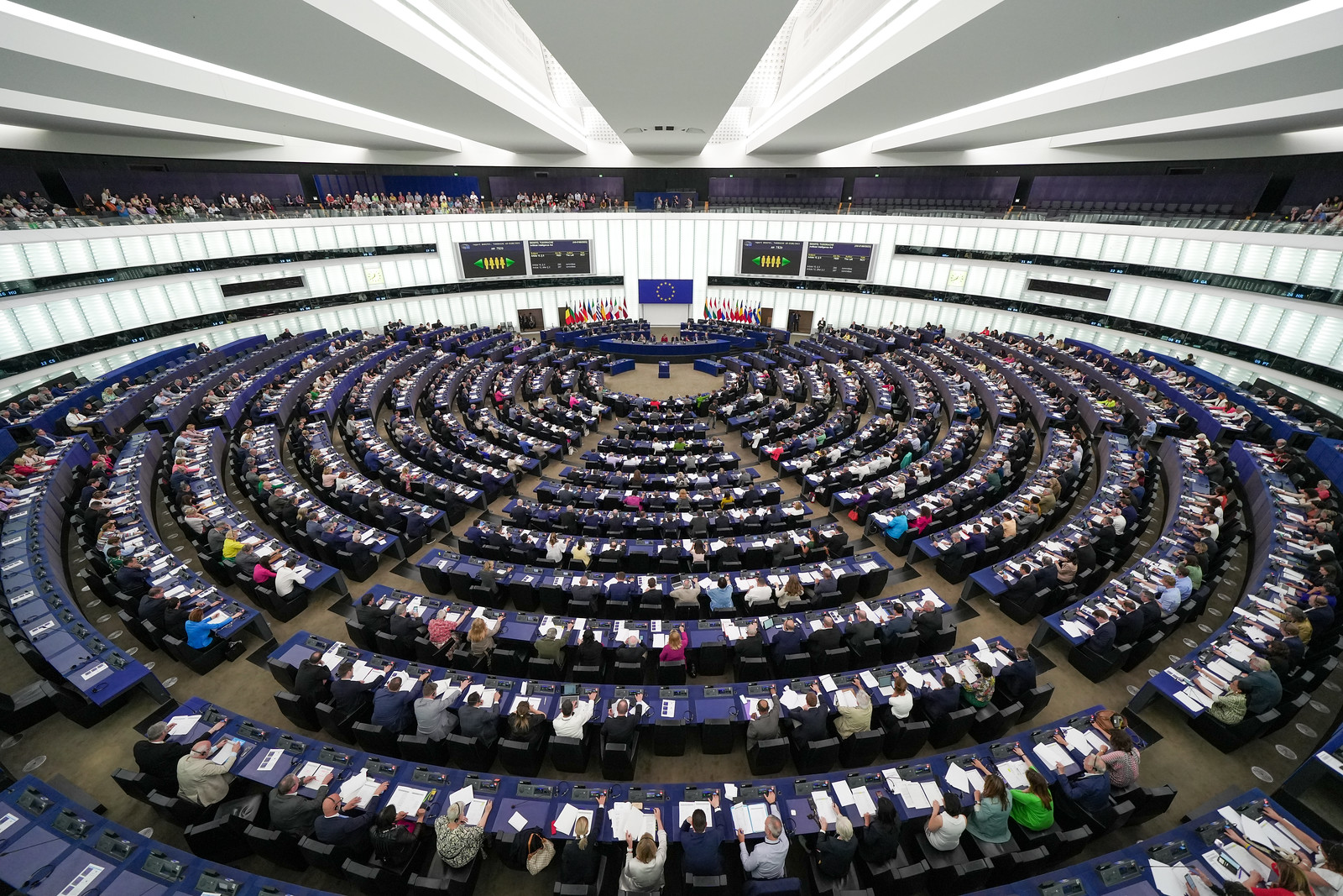 Foto del plenario del Parlamento Europeo en su sede de Estrasburgo, cuya sesión arranca el próximo lunes 11.