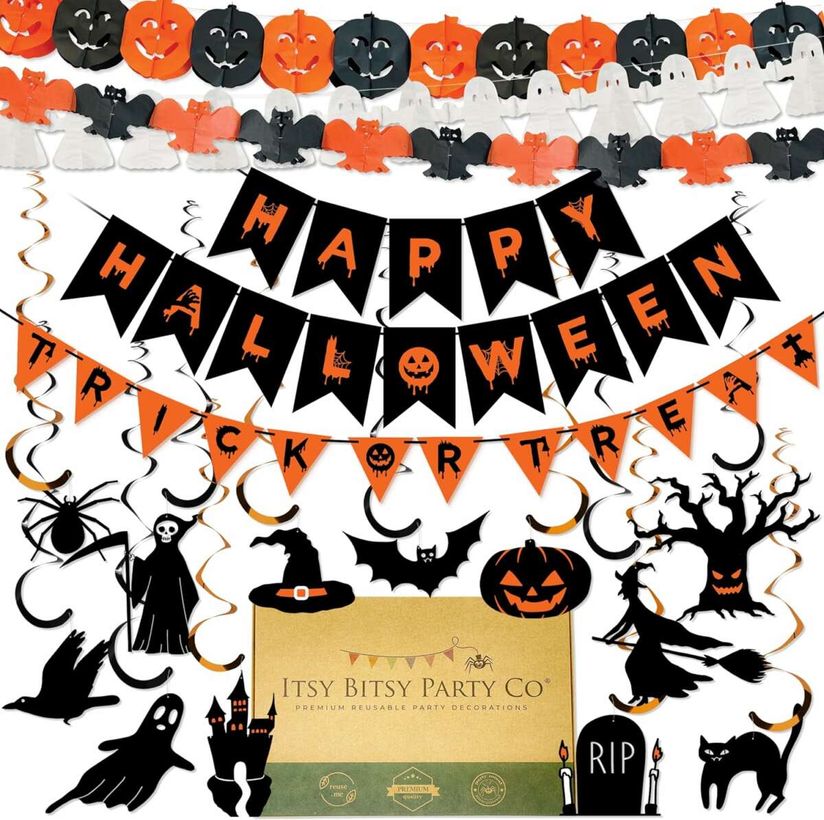 Las guirnaldas decorativas de calabazas de Halloween en Amazon