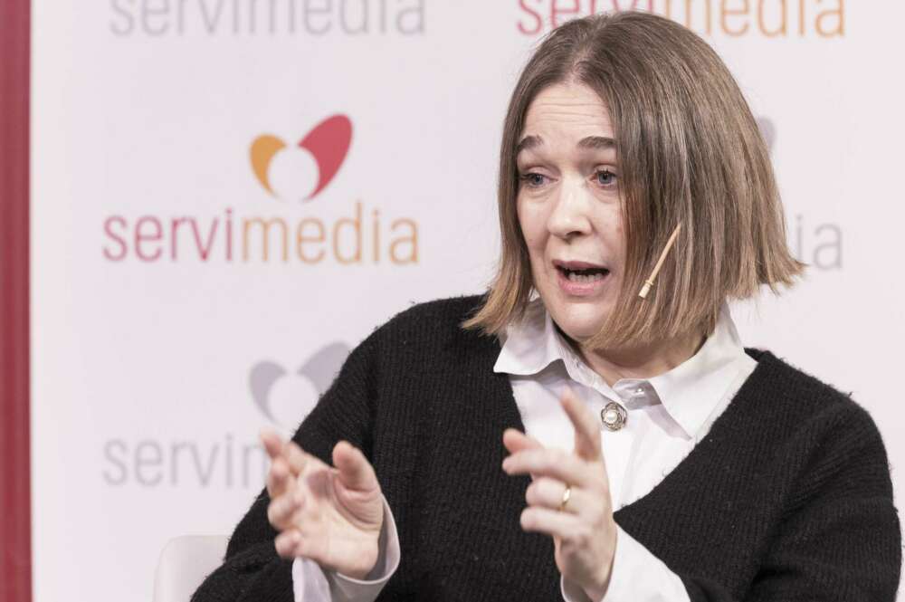 Marta Rivera de la Cruz, durante una entrevista para Servimedia | Foto de Jorge Villa