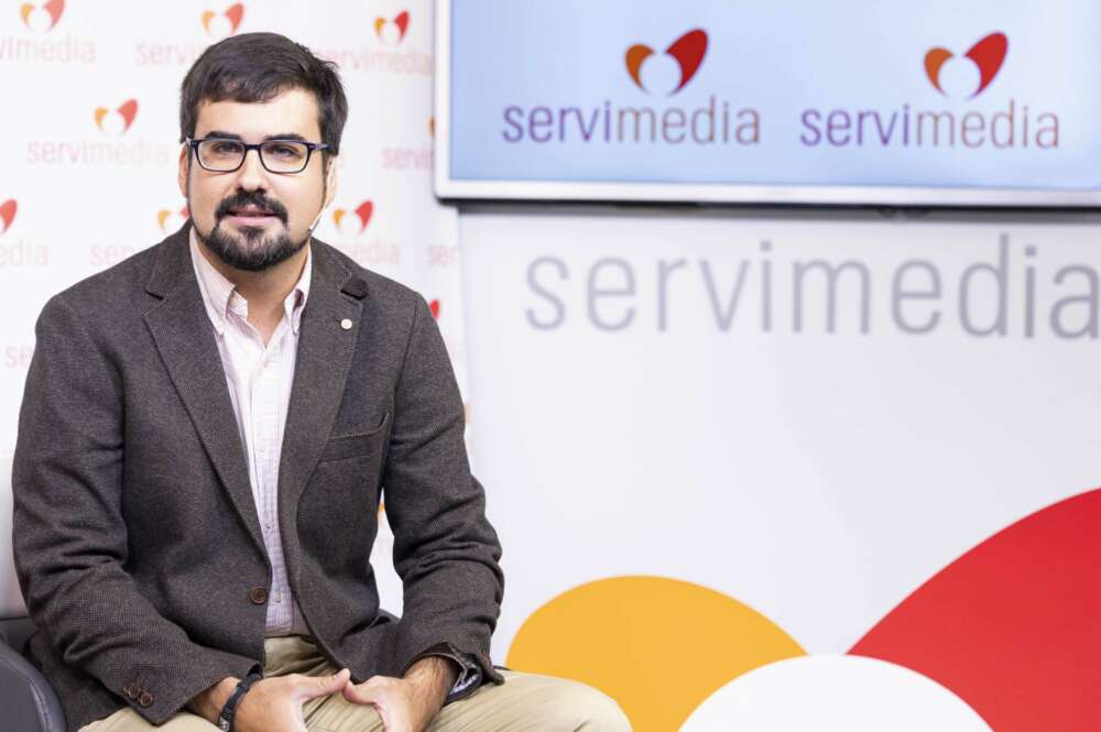 Guillermo del Valle en una entrevista en Servimedia | Foto de Jorge Villa