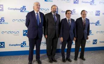 José Bogas, Juan Sánchez-Calero, José Luis Martínez-Almeida y Gregorio Marañón posan en el 'photocall' | Jorge Villa/Servimedia