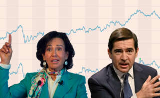 De izquierda a derecha: Ana Botín, presidenta de Santander, y Carlos Torres, presidente de BBVA.