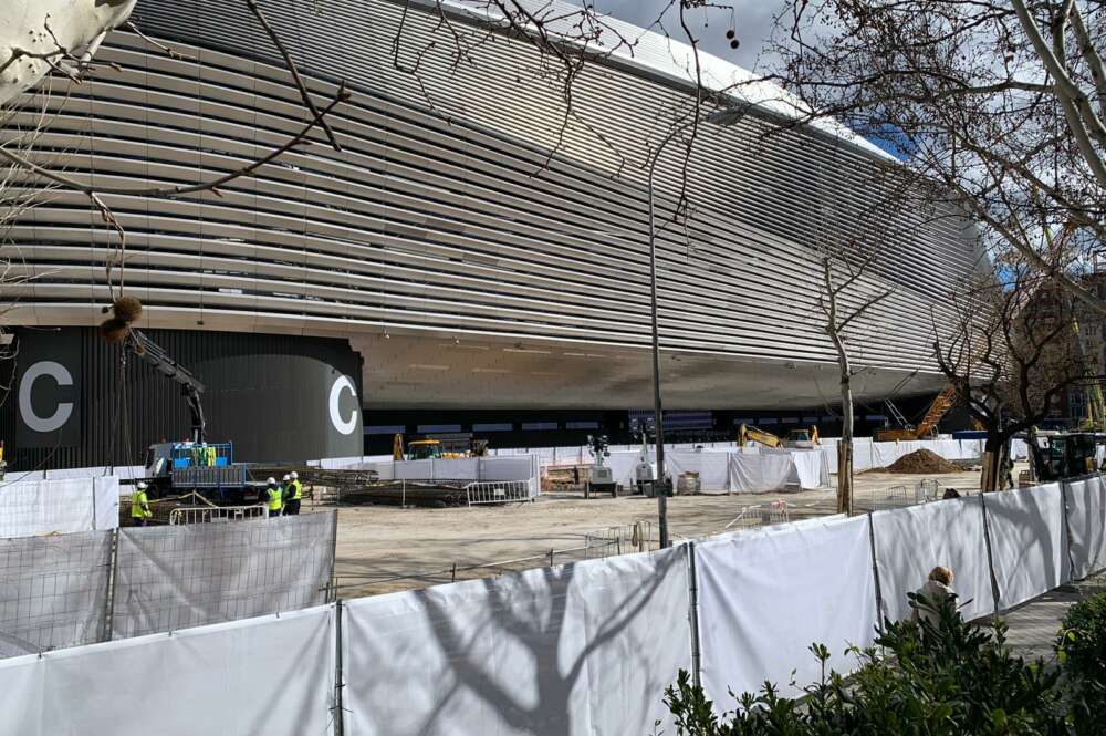 Zona del Santiago Bernabéu en la que Acciona ha iniciado las obras del Metro y de los parkings. @Alejandro_MDV