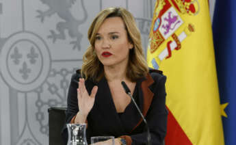 MADRID, 05/03/2024.- La ministra de Educación, Formación Profesional y Deportes y portavoz del Gobierno, Pilar Alegría, ofrece una rueda de prensa posterior al Consejo de Ministros celebrado, este martes en el Palacio de la Moncloa. EFE/J.J. Guillén