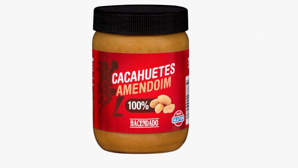 Un bote de crema de cacahuete de Mercadona