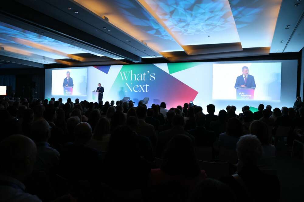 El alcalde Jaume Collboni, durante la inauguración de la convención anual del Consorci de Turisme de Barcelona. Foto: Turisme de Barcelona