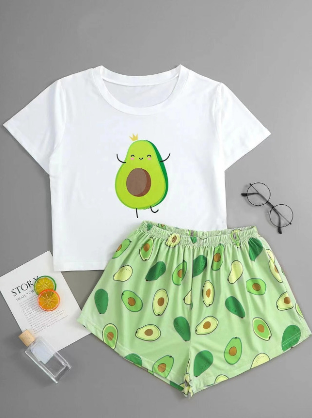 El conjunto de pijama con estampado de aguacate de Shein