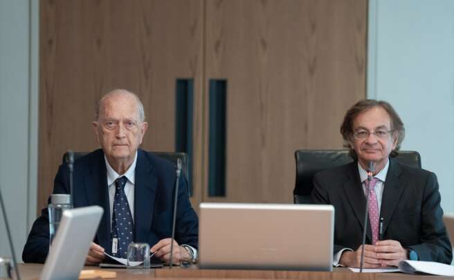 El presidente de Colonial, Juan José Brugera, y el consejero delegado de Colonial, Pere Viñolas. Foto: David Zorrakino/Europa Press