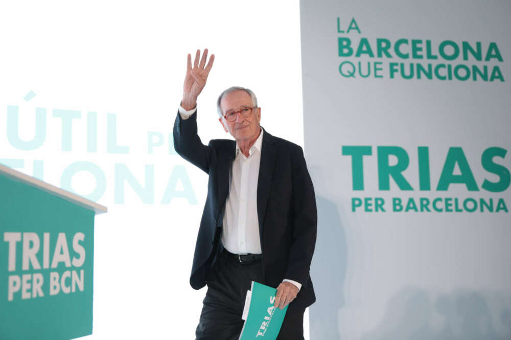 Xavier Trias, presidente del grupo Junts-Trias per Barcelona, durante el acto de cierre de campaña de las elecciones municipales de 2023. Foto: Kike Rincón / Europa Press