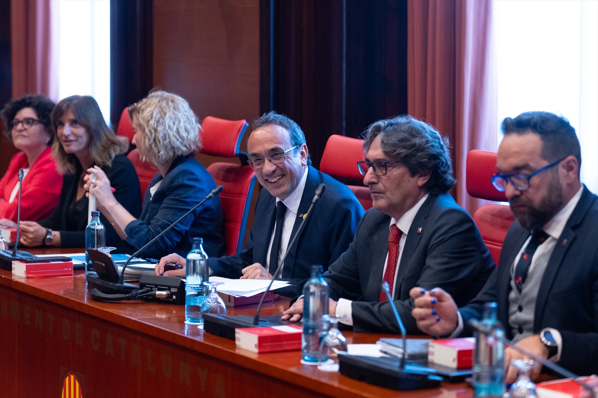 La Mesa del Parlament, durante la Junta de Portavoces. Foto: David Zorrakino / Europa Press