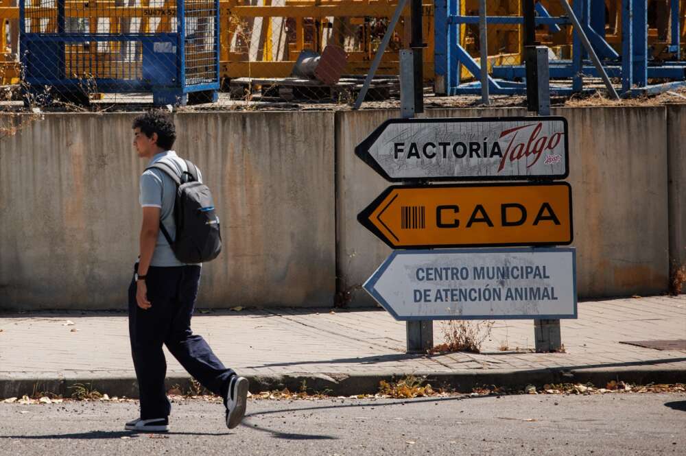 Acceso a la factoría de Talgo Las Matas. Alejandro Martínez Vélez / Europa Press