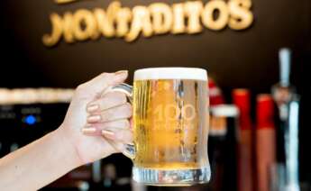 Una jarra de cerveza en un local de 100 Montaditos de Restalia. Foto: Restalia.