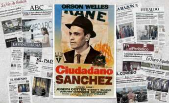 Pedro Sánchez, en un montaje del cartel de Ciudadano Kane de Orson Welles