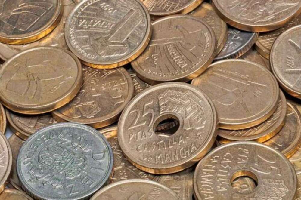 Monedas de pesetas.