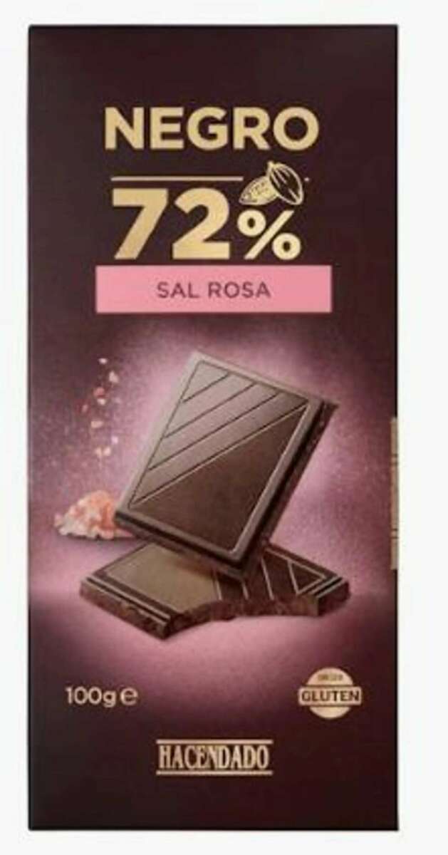 El chocolate negro son sal rosa de Hacendado, disponible en Mercadona.