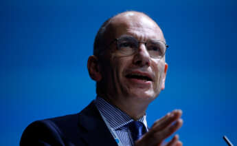 El exprimer ministro italiano Enrico Letta, interviene durante la apertura del evento 'World in Progress' de Grupo Prisa, a 14 de octubre de 2024, en Barcelona