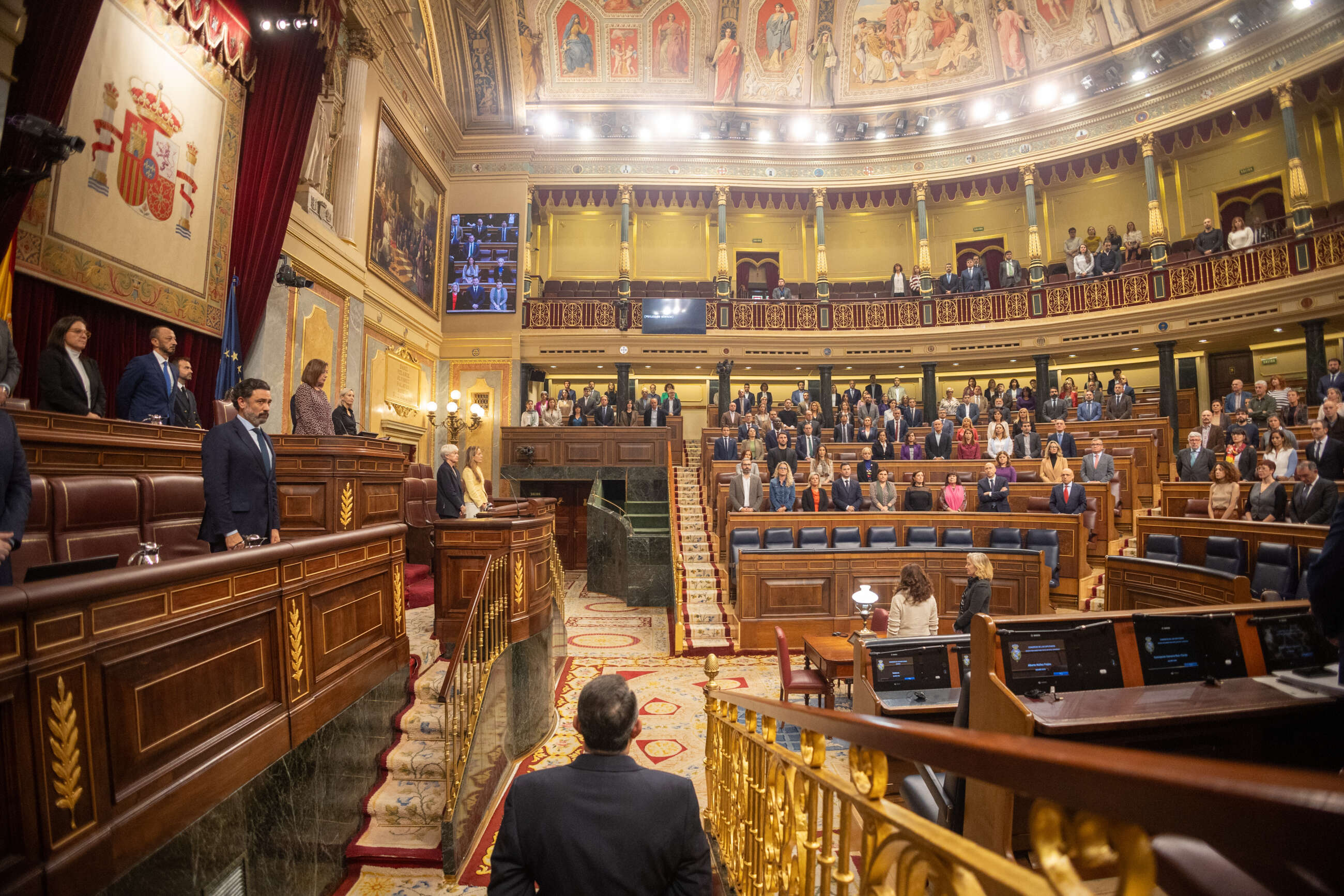 Hemiciclo durante un pleno en el Congreso de los Diputados, a 29 de octubre de 2024, en Madrid (España). El Congreso debate y vota hoy la toma en consideración de dos iniciativas legislativas: la Proposición de Ley Orgánica de protección de las libertades y seguridad ciudadana y la Proposición de Ley para garantizar la representación internacional de las federaciones deportivas españolas. Posteriormente, se debaten las iniciativas no legislativas. Eduardo Parra / Europa Press 29 OCTUBRE 2024;CONGRESO;PLENO;SESIÓN PLENARIA; 29/10/2024