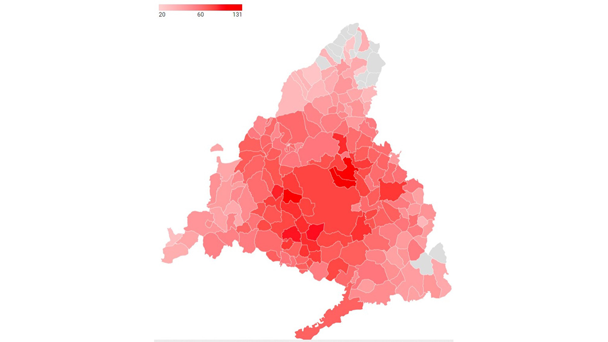 Mapa de zonas tensionadas en Madrid. Fuente: Gobierno de España.